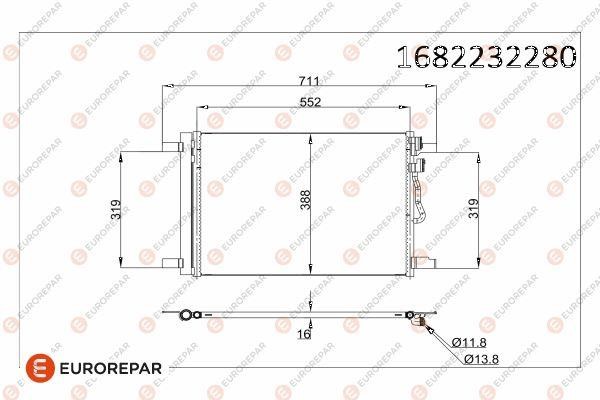 Eurorepar 1682232280 Condenser, air conditioning 1682232280