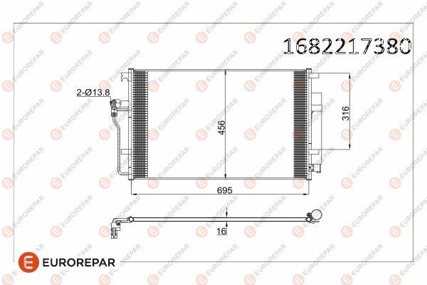 Eurorepar 1682217380 Condenser, air conditioning 1682217380