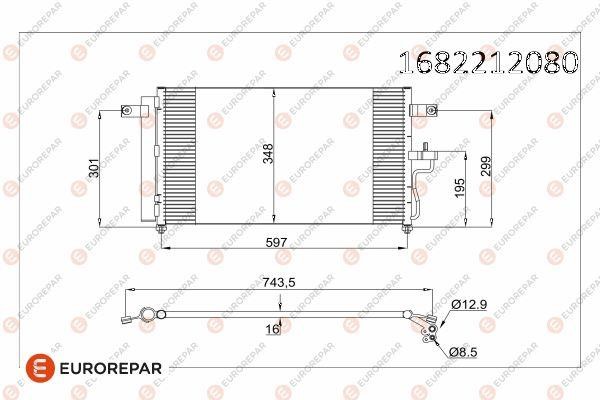 Eurorepar 1682212180 Condenser, air conditioning 1682212180