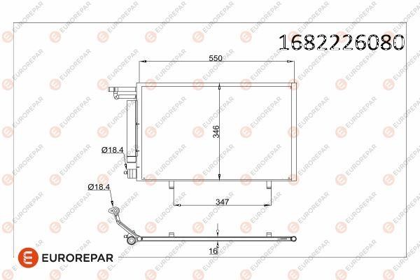 Eurorepar 1682226080 Condenser, air conditioning 1682226080