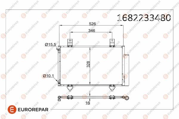 Eurorepar 1682233480 Condenser, air conditioning 1682233480