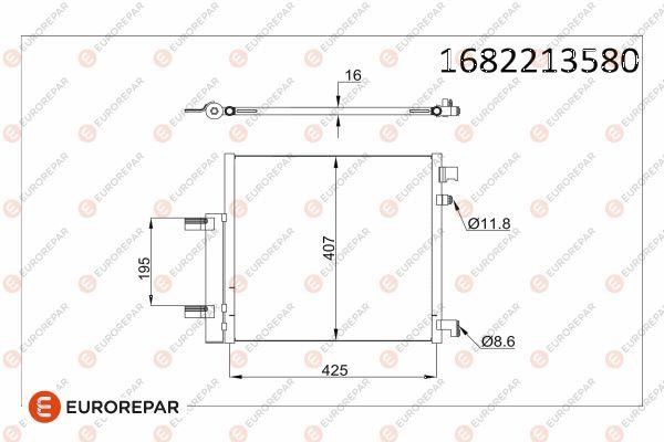 Eurorepar 1682213580 Condenser, air conditioning 1682213580