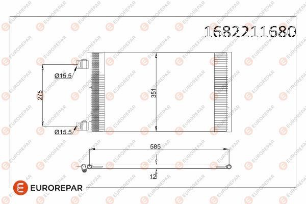 Eurorepar 1682211680 Condenser, air conditioning 1682211680