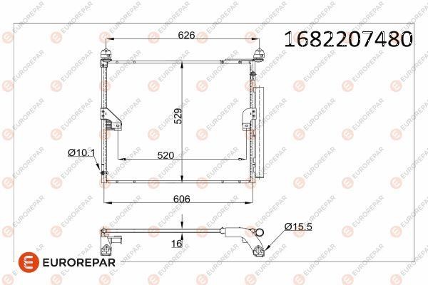 Eurorepar 1682207480 Condenser, air conditioning 1682207480