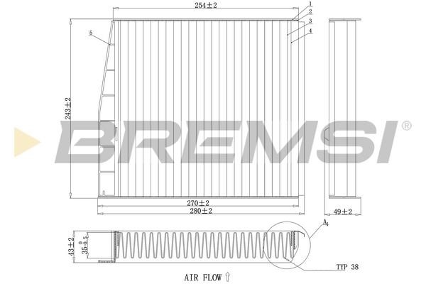 Bremsi FC0976 Filter, interior air FC0976