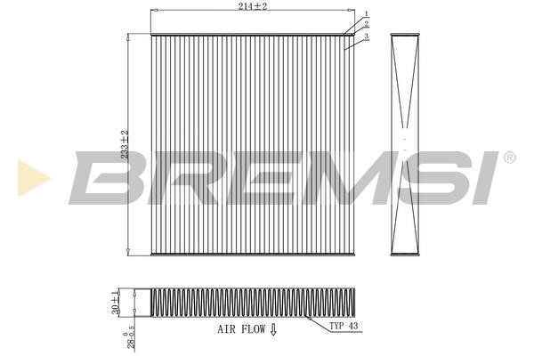 Bremsi FC0881 Filter, interior air FC0881