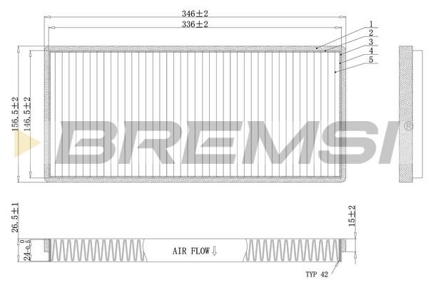 Bremsi FC0956C Filter, interior air FC0956C
