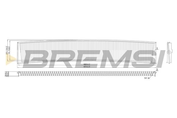 Bremsi FC0485C Filter, interior air FC0485C