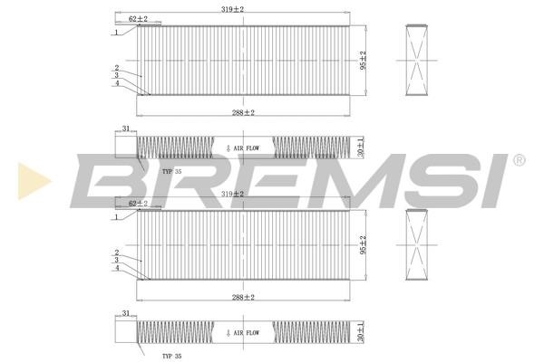 Bremsi FC0071C Filter, interior air FC0071C