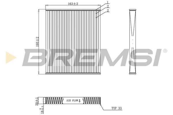 Bremsi FC0887 Filter, interior air FC0887