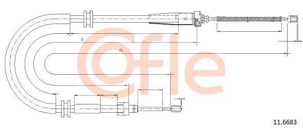 Cofle 92.11.6683 Cable Pull, parking brake 92116683