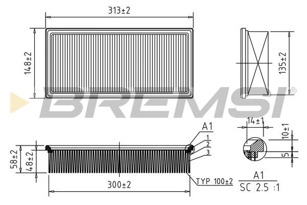 Bremsi FA1369 Air filter FA1369