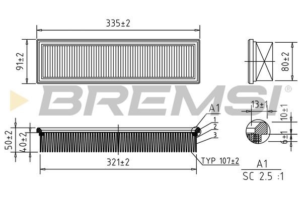 Bremsi FA0630 Air filter FA0630