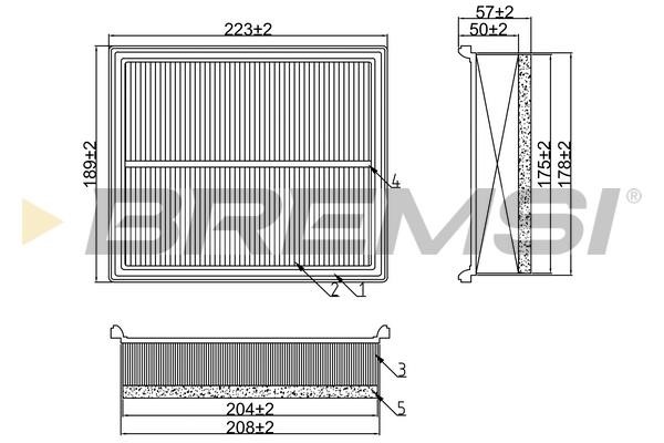 Bremsi FA2179 Air filter FA2179