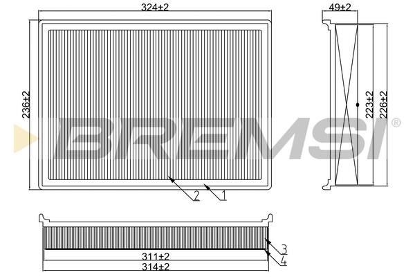 Bremsi FA1343 Air filter FA1343