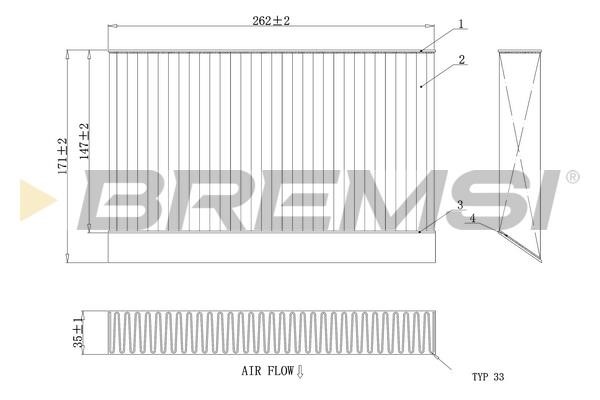 Bremsi FC0408C Filter, interior air FC0408C