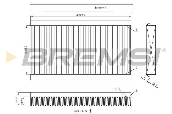 Bremsi FC0090 Filter, interior air FC0090