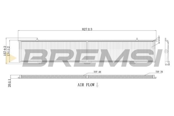 Bremsi FC0085C Filter, interior air FC0085C