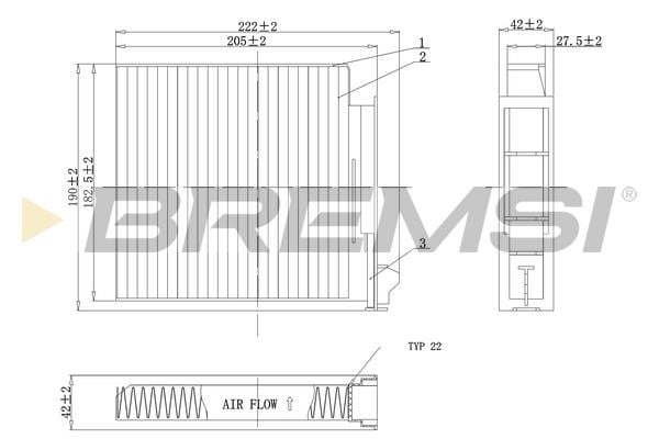 Bremsi FC0093A Filter, interior air FC0093A