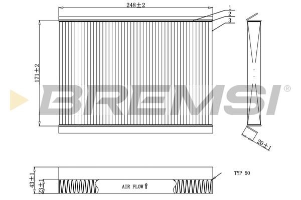 Bremsi FC0929 Filter, interior air FC0929
