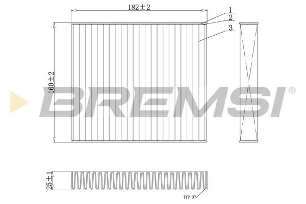 Bremsi FC0891 Filter, interior air FC0891