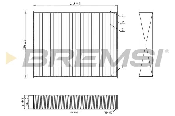 Bremsi FC0455 Filter, interior air FC0455