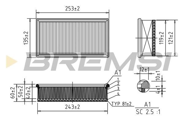 Bremsi FA0652 Air filter FA0652
