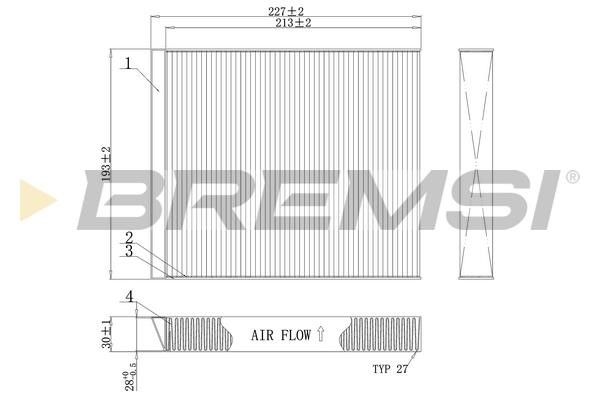Bremsi FC0971C Filter, interior air FC0971C