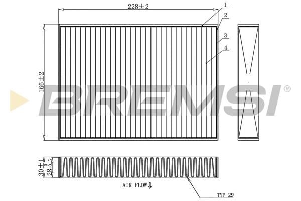 Bremsi FC0871C Filter, interior air FC0871C