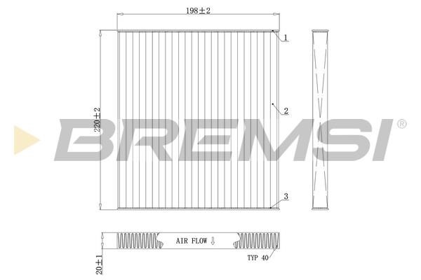 Bremsi FC0498 Filter, interior air FC0498