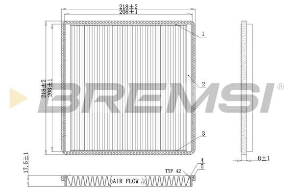 Bremsi FC0500 Filter, interior air FC0500