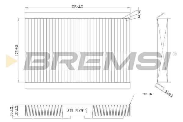 Bremsi FC0185C Filter, interior air FC0185C