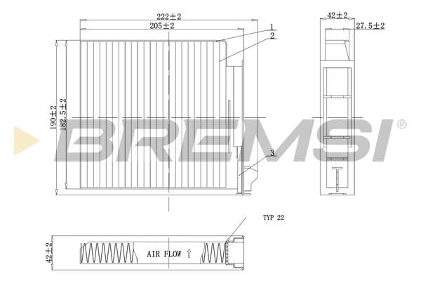 Bremsi FC0093C Filter, interior air FC0093C