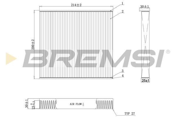 Bremsi FC0905C Filter, interior air FC0905C