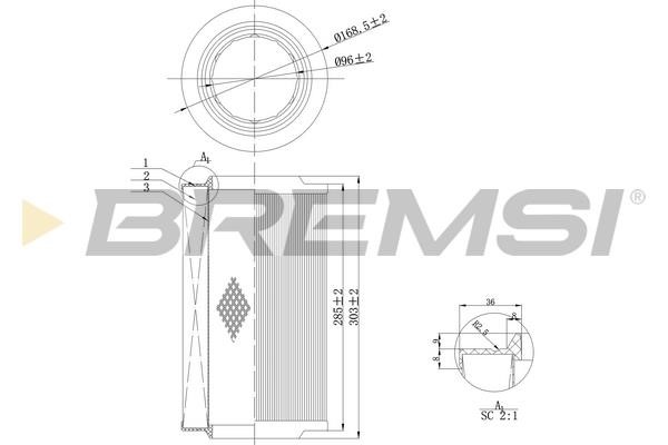 Bremsi FA0115 Air filter FA0115