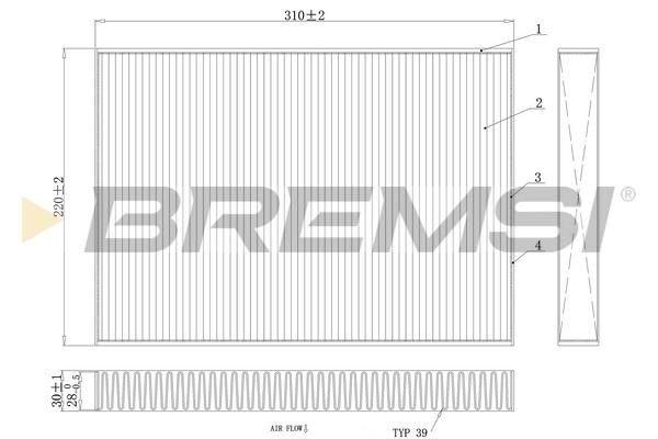 Bremsi FC0410A Filter, interior air FC0410A