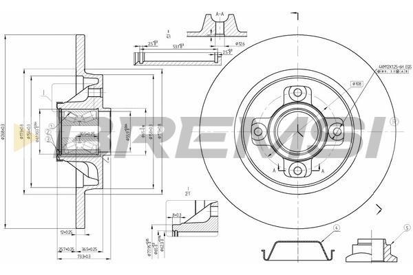 Bremsi CD7735S Rear brake disc, non-ventilated CD7735S