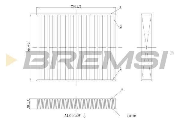 Bremsi FC0449C Filter, interior air FC0449C