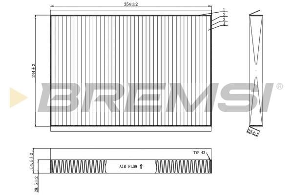 Bremsi FC0962C Filter, interior air FC0962C