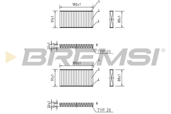 Bremsi FC0888C Filter, interior air FC0888C