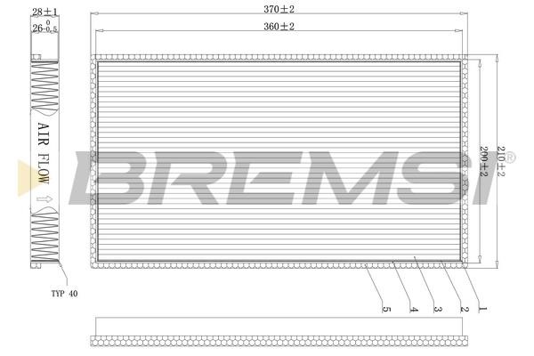 Bremsi FC1338 Filter, interior air FC1338