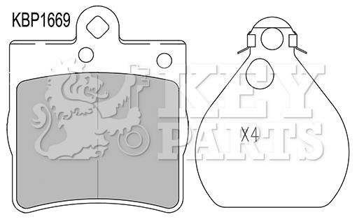 Key parts KBP1669 Brake Pad Set, disc brake KBP1669