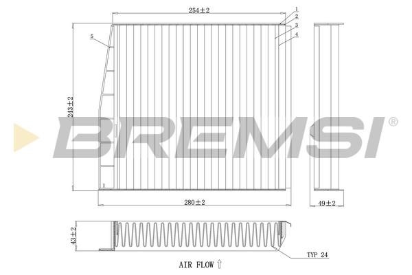 Bremsi FC0976C Filter, interior air FC0976C