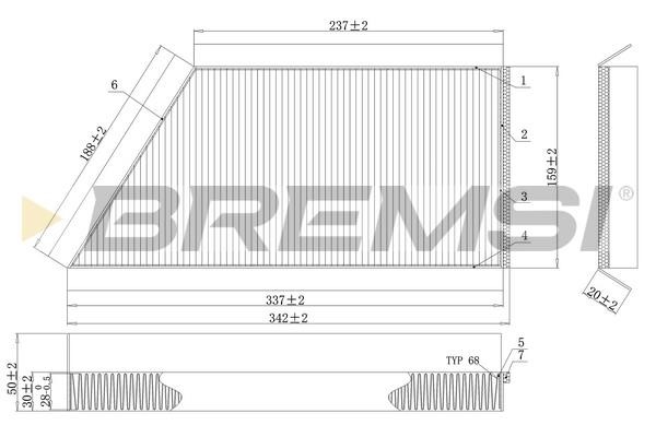 Bremsi FC0088 Filter, interior air FC0088
