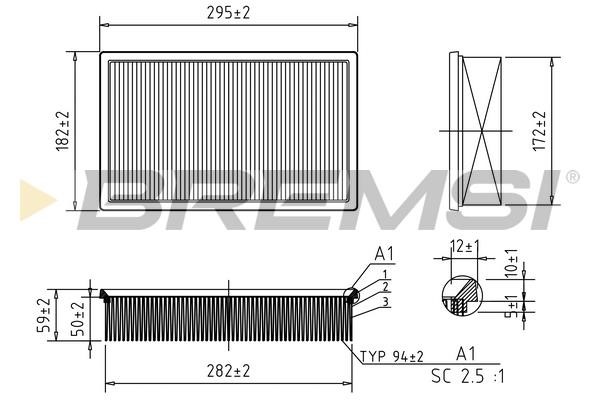 Bremsi FA2319 Air filter FA2319 FA2319 Bremsi Air filter