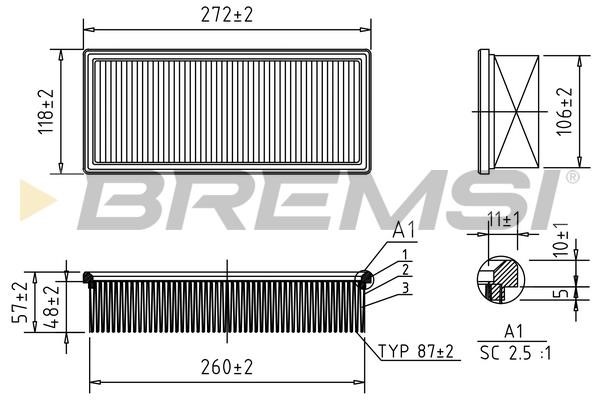 Bremsi FA1353 Air filter FA1353