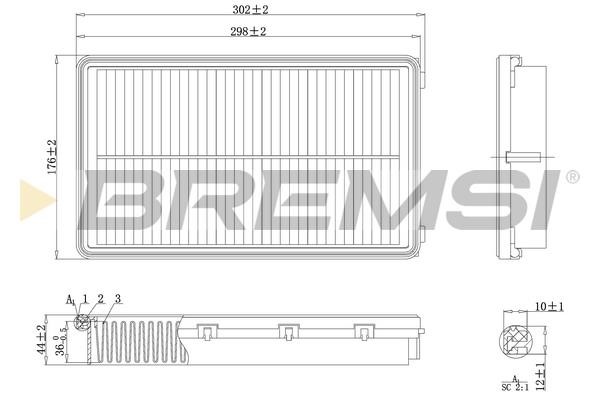 Bremsi FA1222 Air filter FA1222 FA1222 Bremsi Air filter
