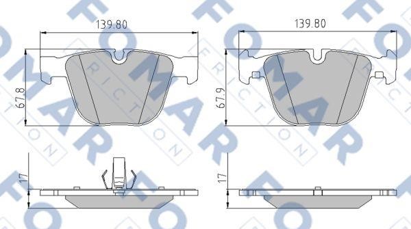 Fomar friction FO 920881 Brake Pad Set, disc brake FO920881
