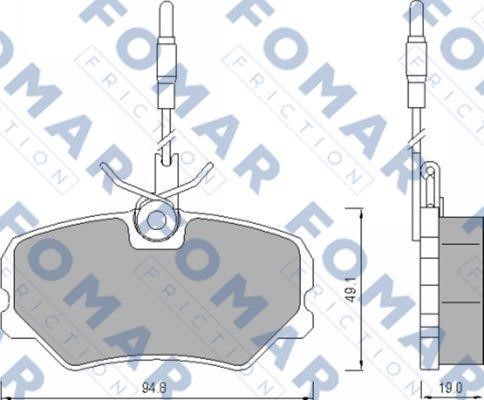 Fomar friction FO 443981 Brake Pad Set, disc brake FO443981