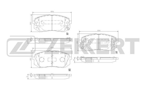 Zekkert BS-3021 Front disc brake pads, set BS3021